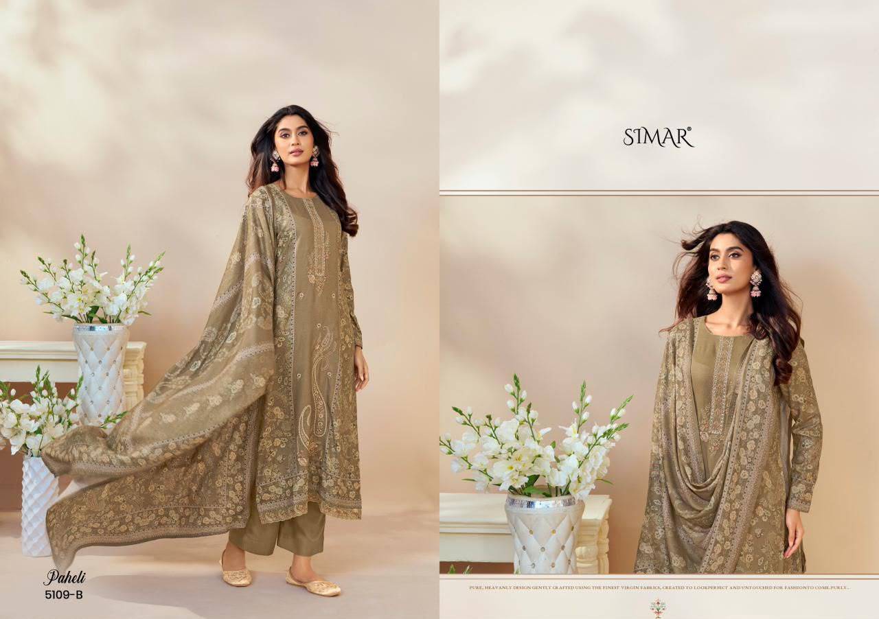 Paheli By Glossy 5109A To 5109D Series Stylish Beautiful Colourful Viscose Silk Dresses At Wholesale Price